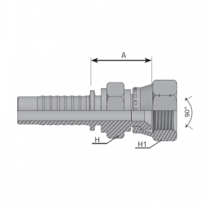 SAE 45° female swivel (double hexagon). (FDJ GIR45)